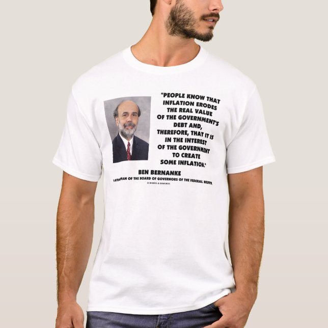 Camiseta La inflación de Ben Bernanke eclipsa la deuda públ (Anverso)