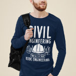 Camiseta La ingeniería civil es mejor que la ingeniería des<br><div class="desc">Un ingeniero civil moderno gracioso que dice por esos momentos cuando quieres hacer sonreír a extraños o alegrar el día de alguien. Este chiste de ingeniería presenta tipografía en tonos grises blancos y la cita dice "Ingeniería Civil mucho mejor que ingeniería rudimentaria" Divertido juego de palabras para ingenieros con buen...</div>