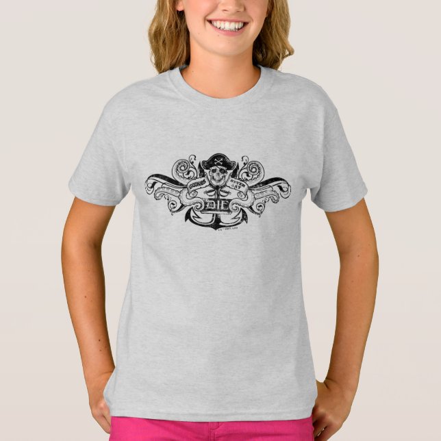 Camiseta La insignia de los piratas "Nunca digas morir" (Anverso)