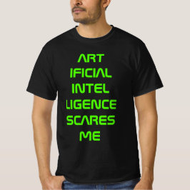 Camiseta La inteligencia artificial me asusta, verde neón