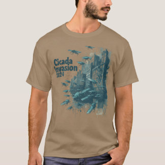 Camiseta La invasión Cicada 2024 Destrucción urbana gracios