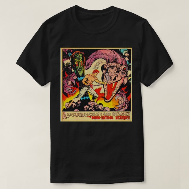 Camiseta La invasión de Reptilia Maneat lagartos cómic (Diseño del anverso)