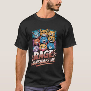 Camiseta La ira del gato me consume Humor Gato Meme, Humor 