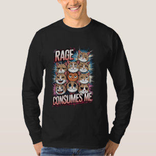 Camiseta La ira del gato me consume humor meme, humor negro
