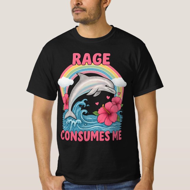 Camiseta la ira me consume delfín meme (Anverso)