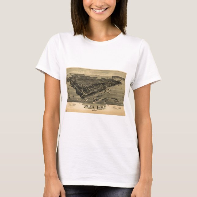 Camiseta La isla del pico, Portland, Maine en 1886 (Anverso)