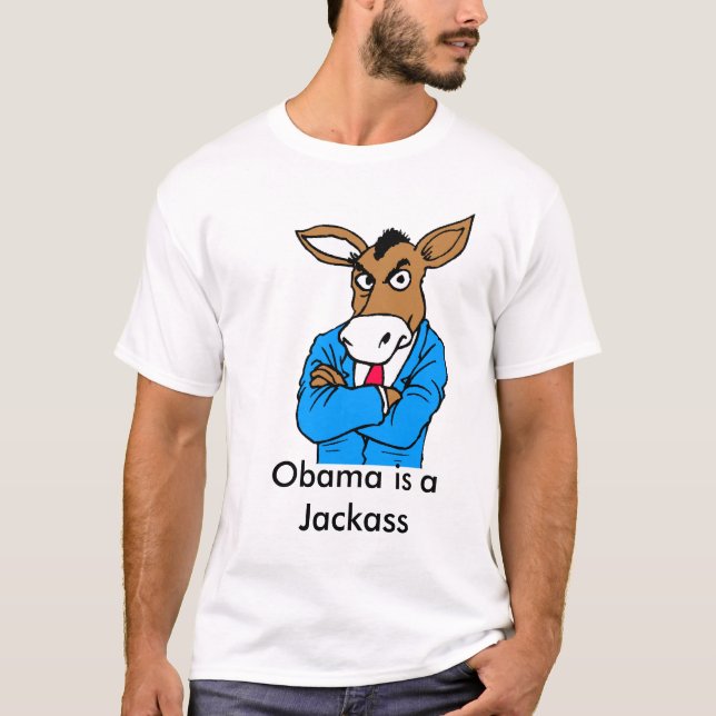 Camiseta la izquierda, Obama es un Jackass (Anverso)