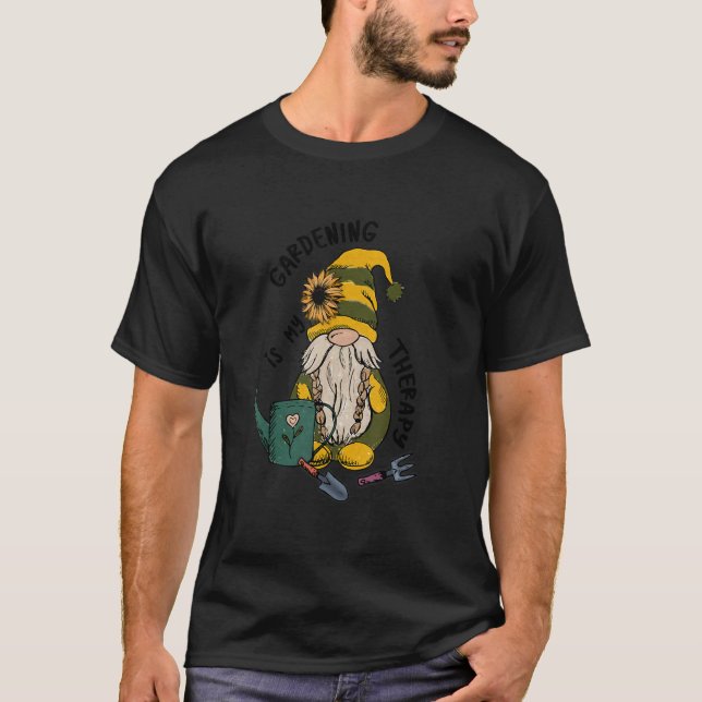 Camiseta La jardinería es mi terapia herramientas de jardín (Anverso)