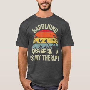 Camiseta La jardinería es mi terapia retro vintage Gardener