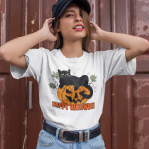 Camiseta La jaula de costillas está decorada con calabazas 