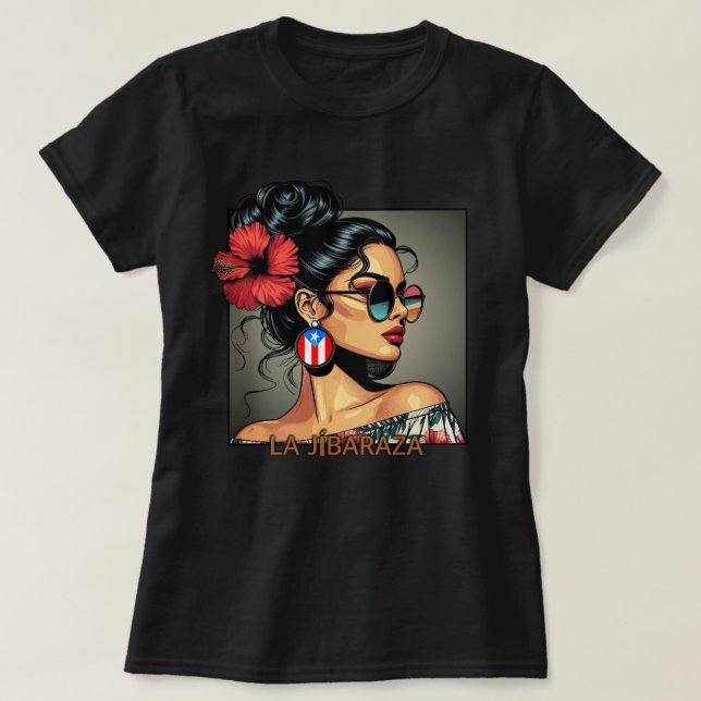 Camiseta La Jibaraza 12 – Puerto Rican Jíbara • Boricua (Diseño del anverso)