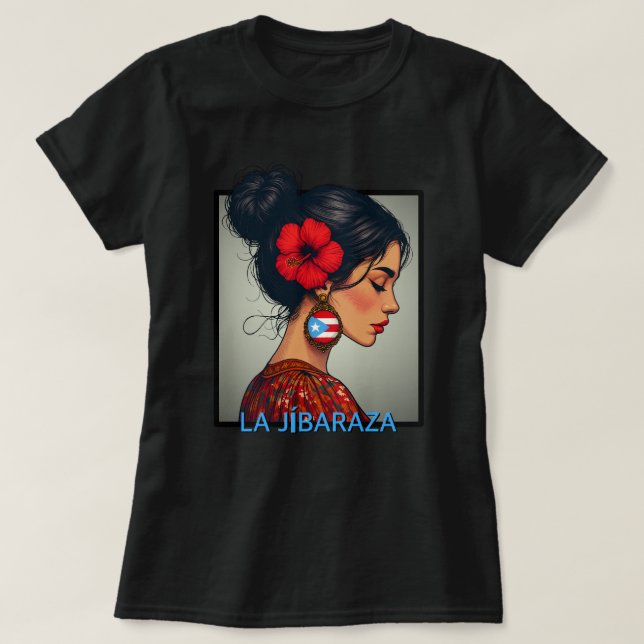 Camiseta La Jibaraza 14 – Puerto Rican Jíbara • Boricua (Diseño del anverso)