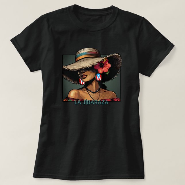 Camiseta La Jibaraza 8 – Puerto Rican Jíbara • Boricua (Diseño del anverso)