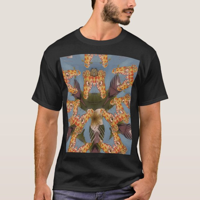 Camiseta La jirafa de Kaleidoscope Mandala: Resumen de arte (Anverso)