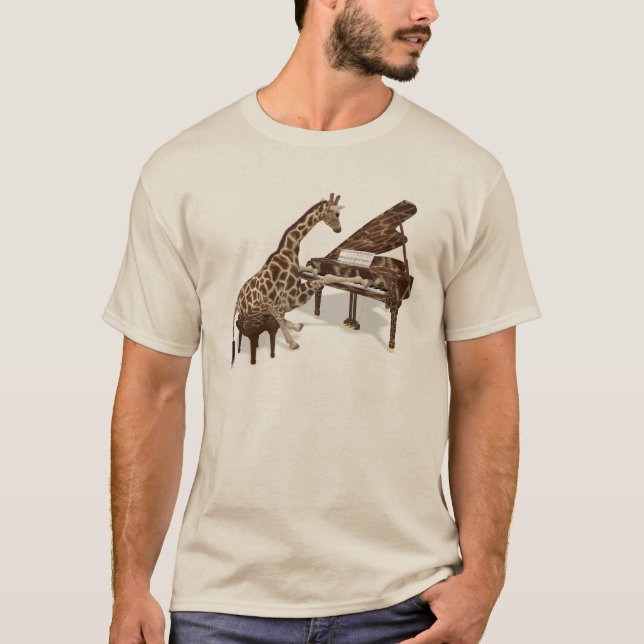 Camiseta La jirafa talentosa juega el piano de cola (Anverso)