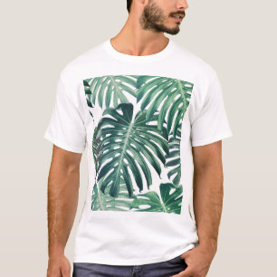 Camiseta La jungla tropical deja el fondo floral