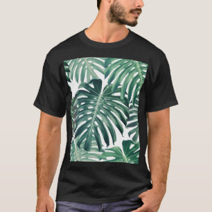 Camiseta La jungla tropical deja el fondo floral