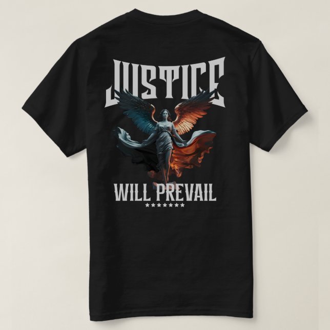 Camiseta La justicia prevalecerá - Ángel alado (Reverso del diseño)