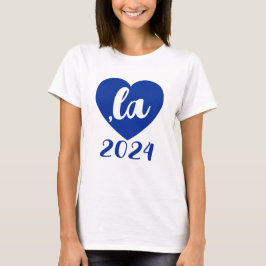 Camiseta ,la KAMALA corazón 2024 texto de escritura azul