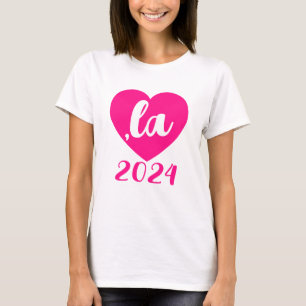 Camiseta ,la KAMALA corazón 2024 texto de escritura rosa ca