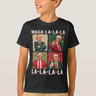 Camiseta La La La Donald Trump engaña 47 Navidades feos 3
