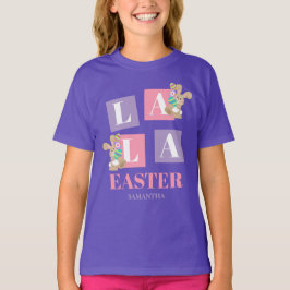 Camiseta La La Pascua Conejito Morado Niñas