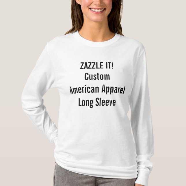 Camiseta La larga manga de ropa de Personalizado estadounid (Anverso)