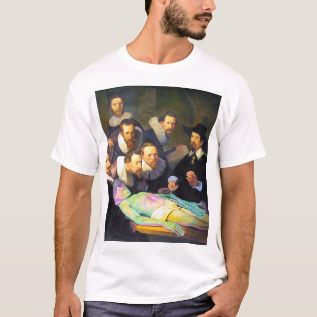 Camiseta La lección de anatomía de pintura moderna con homb (Anverso)