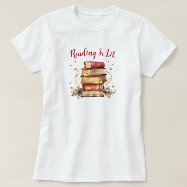 Camiseta La lectura es lit, amante de los libros (Diseño del anverso)