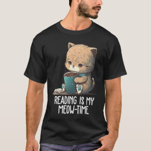 Camiseta La lectura es mi momento de maullar Libro  Biblióf