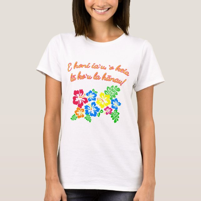 Camiseta La lengua de HAWAII me besa que es mi cumpleaños (Anverso)
