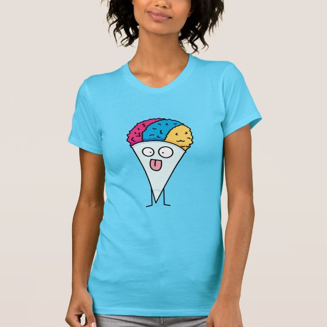Camiseta La lengua del cono de la nieve hacia fuera aviva (Anverso)