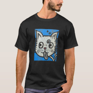 Camiseta La lengua del gato hacia el gatito hilarante