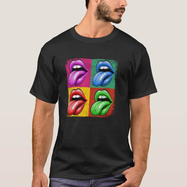 Camiseta La lengua materna femenina levanta arte pop artíst (Anverso)