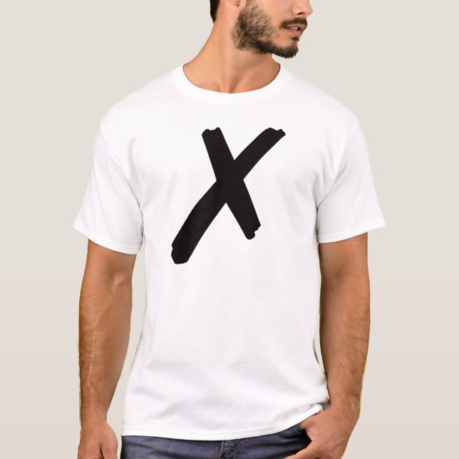 Camiseta La letra americana inglesa "X " (Anverso)