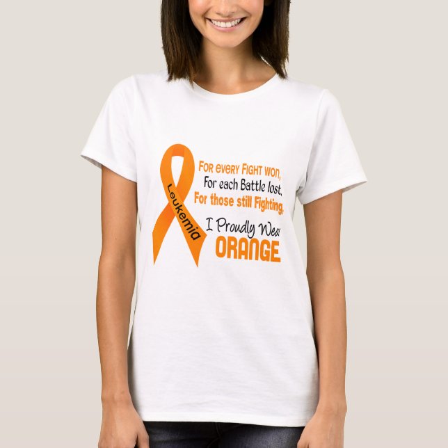 Camiseta La leucemia I lleva orgulloso el naranja (Anverso)