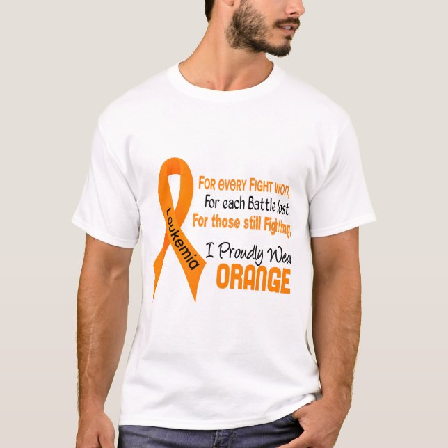 Camiseta La leucemia I lleva orgulloso el naranja (Anverso)