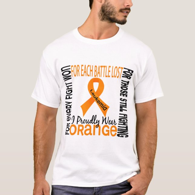 Camiseta La leucemia I lleva orgulloso el naranja 2 (Anverso)