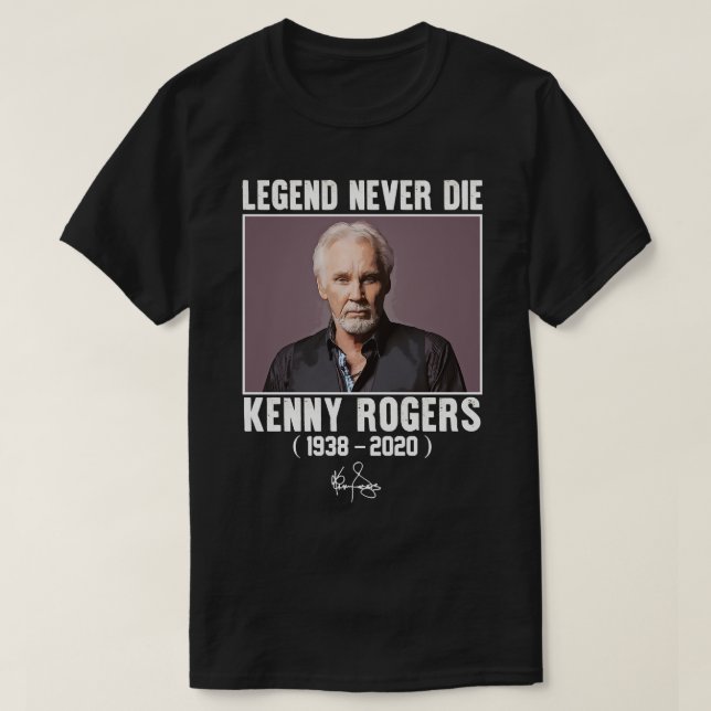 Camiseta La leyenda clásica de Kenny Rogers nunca muere (Diseño del anverso)