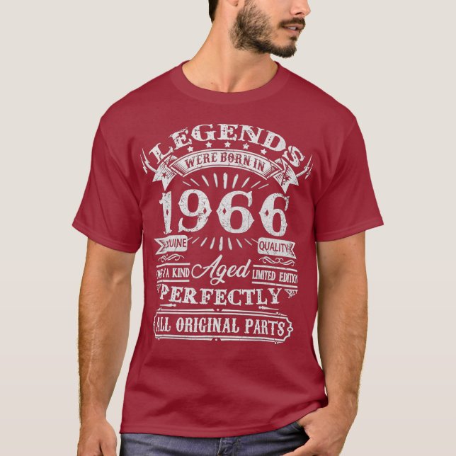 Camiseta La Leyenda De Regalos De 55 Años Nació En 1966 55ª (Anverso)