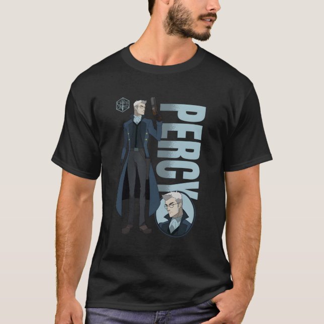 Camiseta La Leyenda De Vox Machina Percy Con Nombre (Anverso)