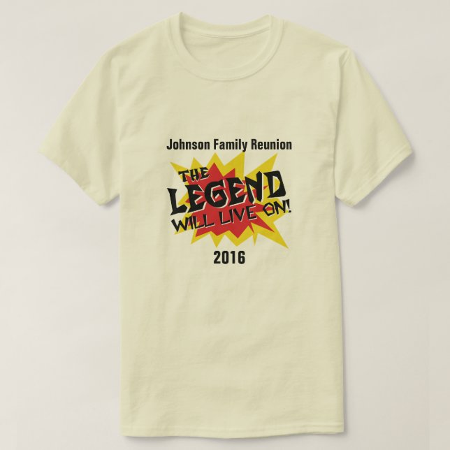 Camiseta La leyenda divertida de la reunión de familia (Diseño del anverso)