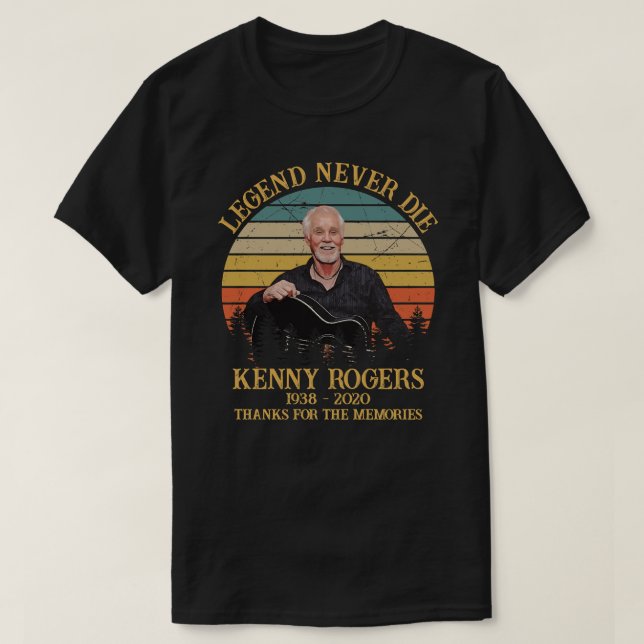 Camiseta La Leyenda Nunca Murió Kenny Rogers Retro Gracias  (Diseño del anverso)