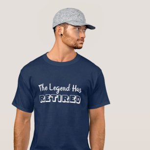 Camiseta La leyenda se ha retirado cita en tipografía blanc