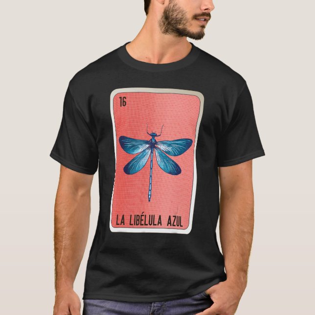 Camiseta La Libelula Azul Carné de Bingo de Lóloga Mexicana (Anverso)