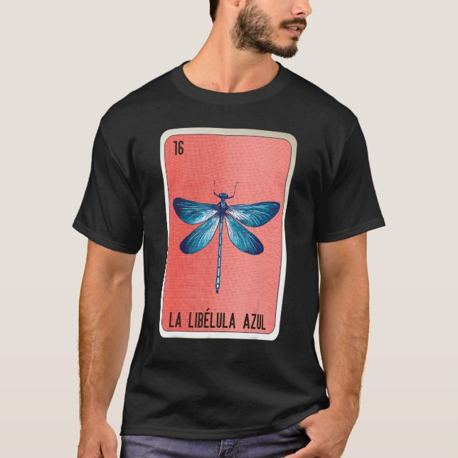 Camiseta La Libelula Azul Mexican Slang Lottery Bingo Cards (Anverso)