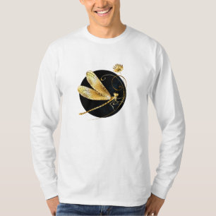 Camiseta La libélula dorada en círculo negro