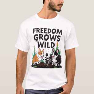 Camiseta La libertad crece salvaje: dibujo animado aterrado