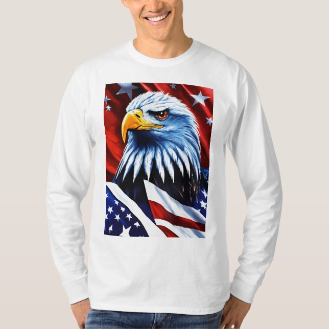 Camiseta "La libertad crece: Tee de la bandera de águila es (Anverso)