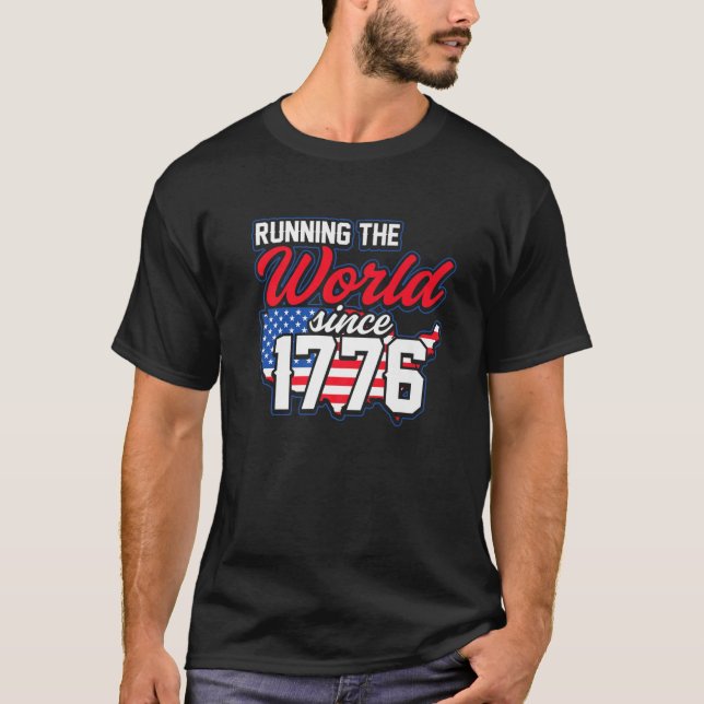 Camiseta La libertad de Estados Unidos en el mundo 1776 (Anverso)